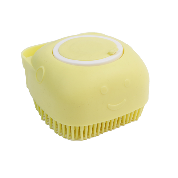 Soap Dispensing Silicone Scrubber - Yellow